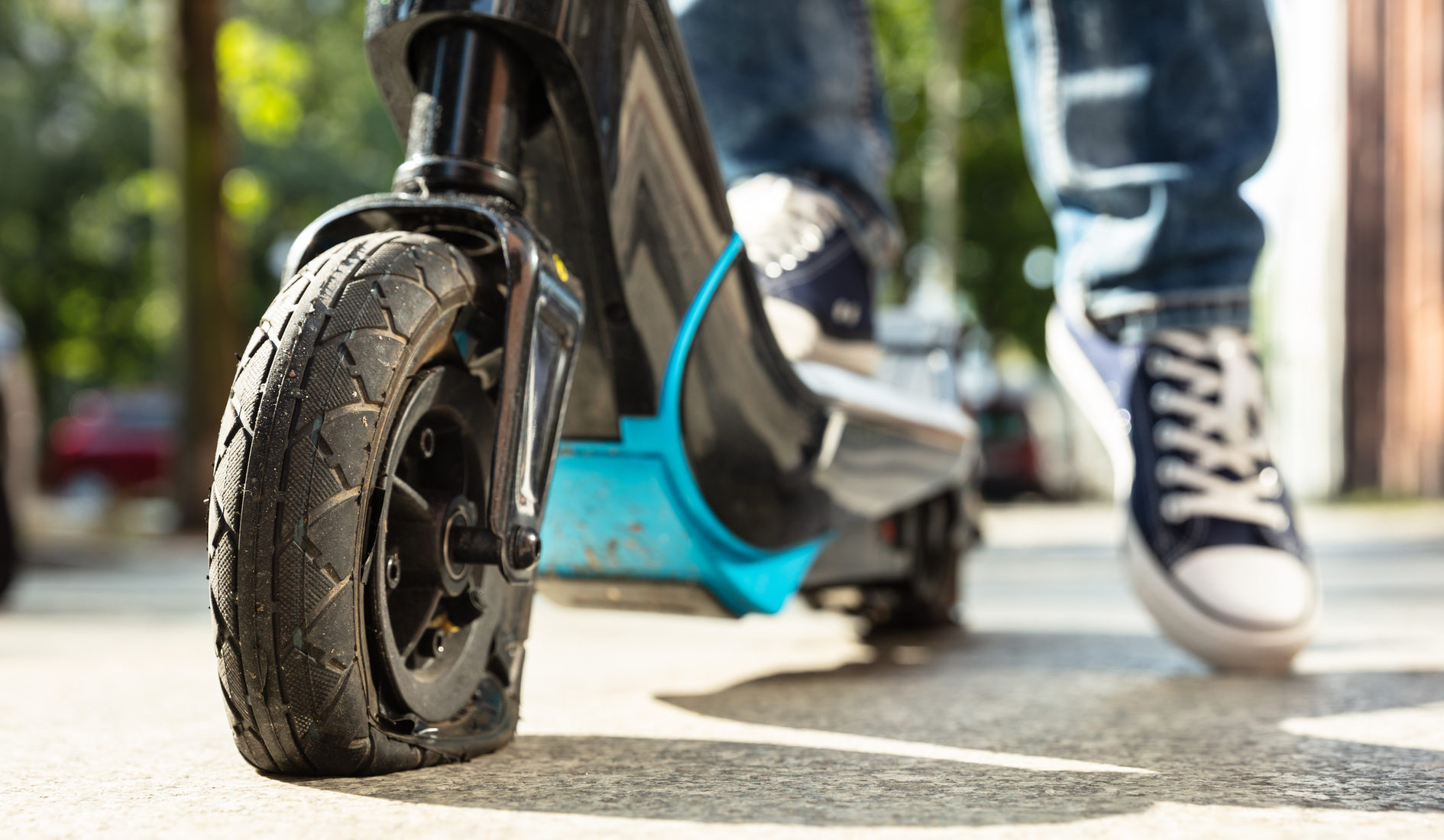 electric scooter punctured tyre